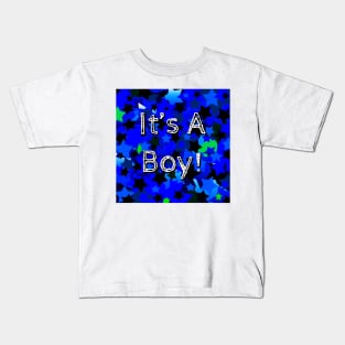 It's A Boy! Stars in Blue Kids T-Shirt